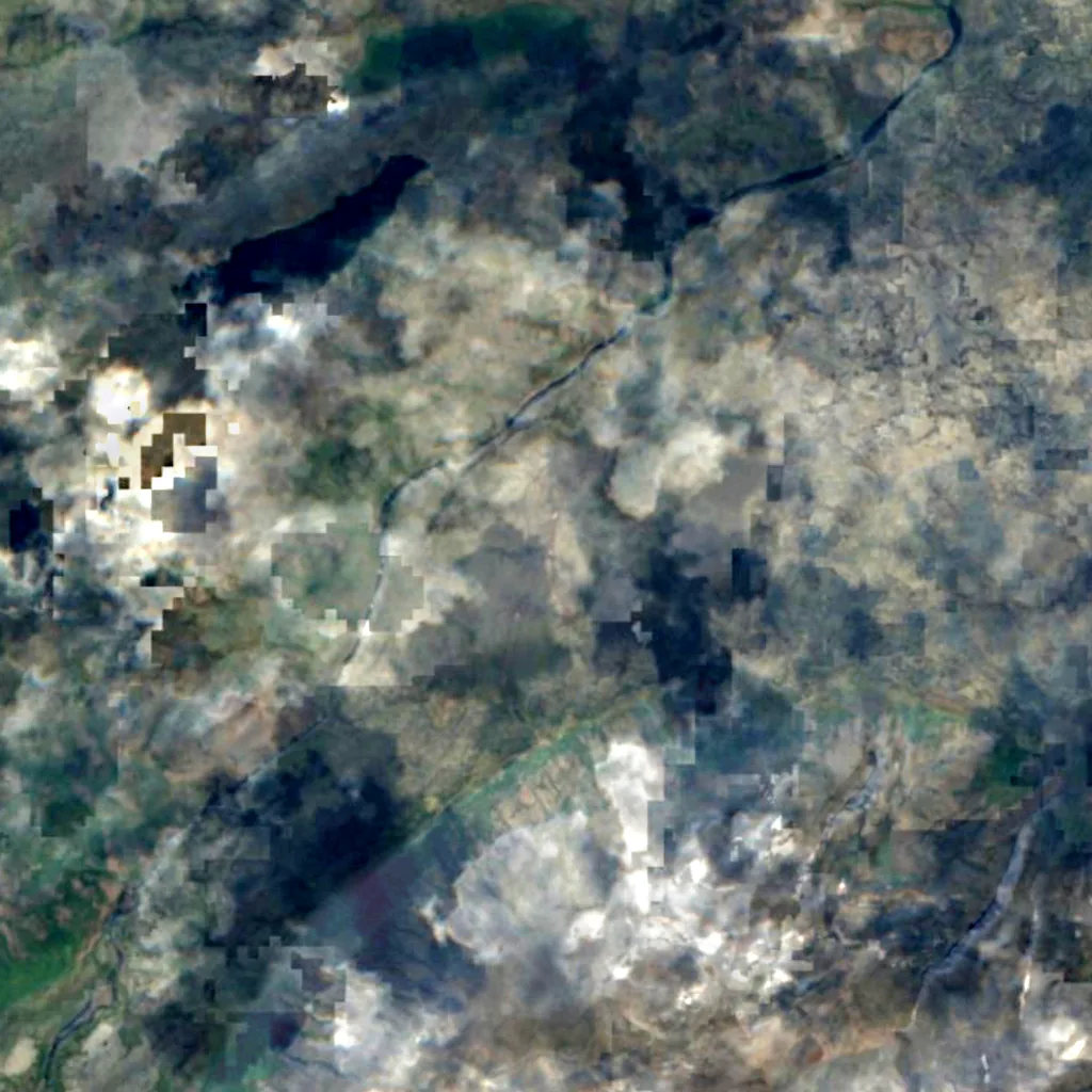 The ground above Surtshellir (Sentinel-2)