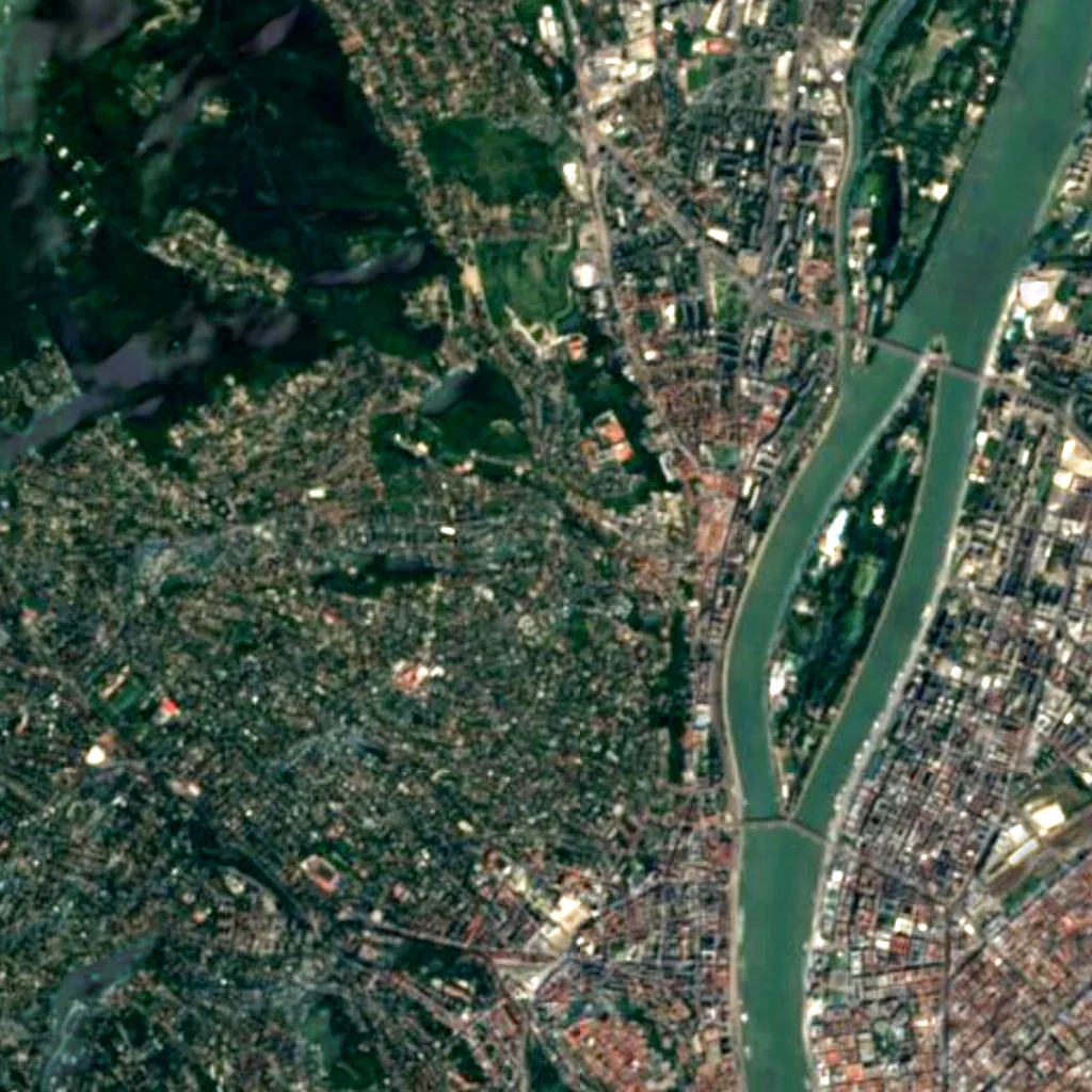 The ground above Szemlő-hegy Cave (Sentinel-2)