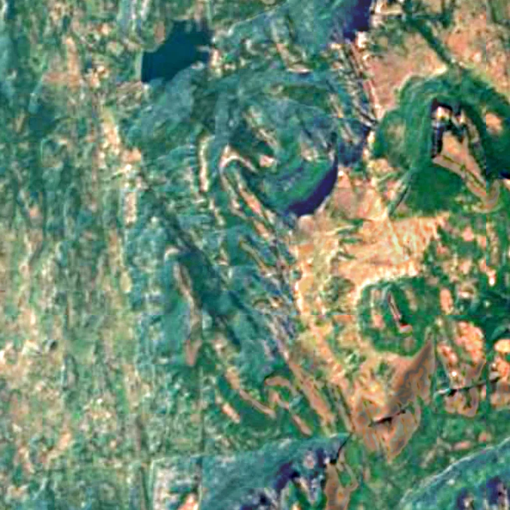 The ground above Thanale Caves (Sentinel-2)