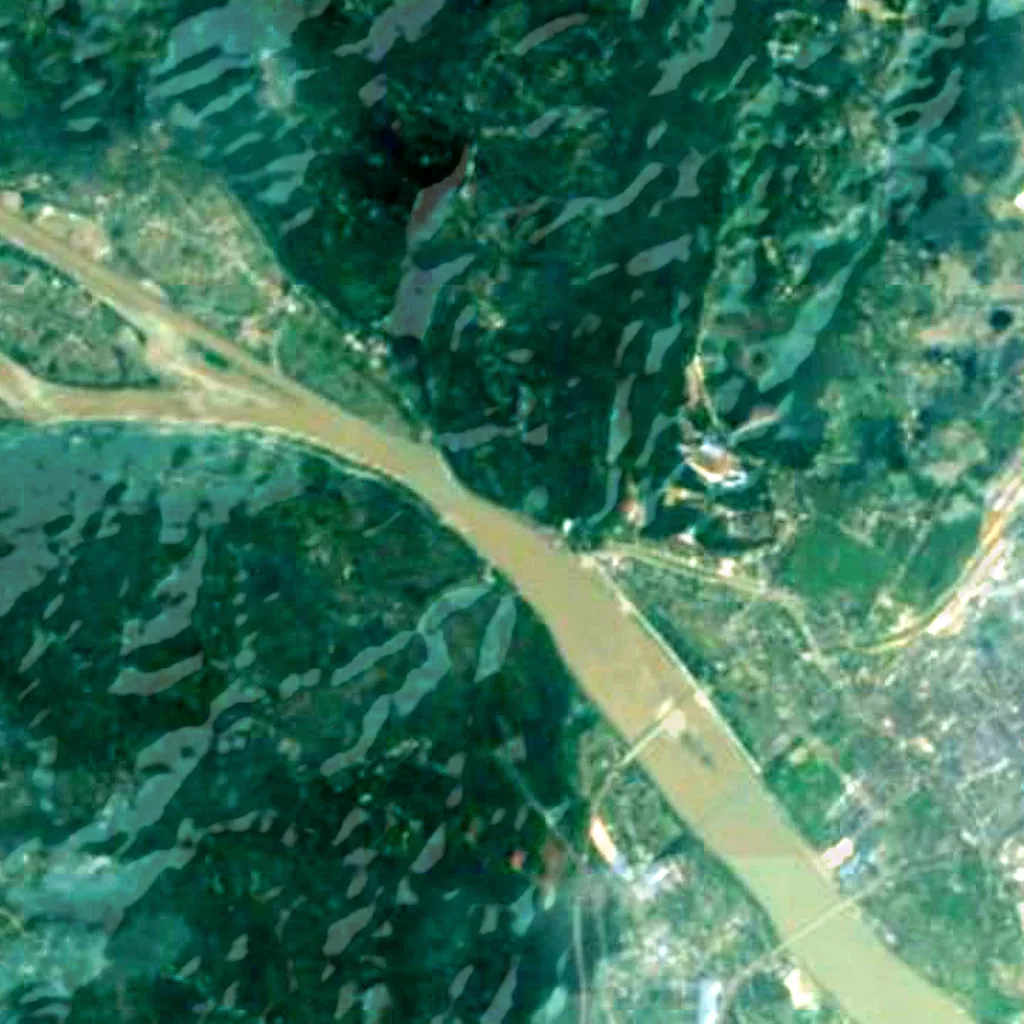 The ground above Thousand Buddhas Cliff (Sentinel-2)