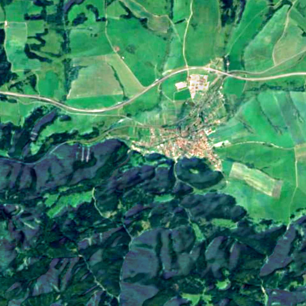 The ground above Važecká Cave (Sentinel-2)