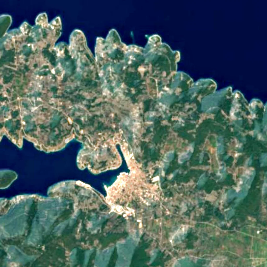 The ground above Vela Spila (Sentinel-2)