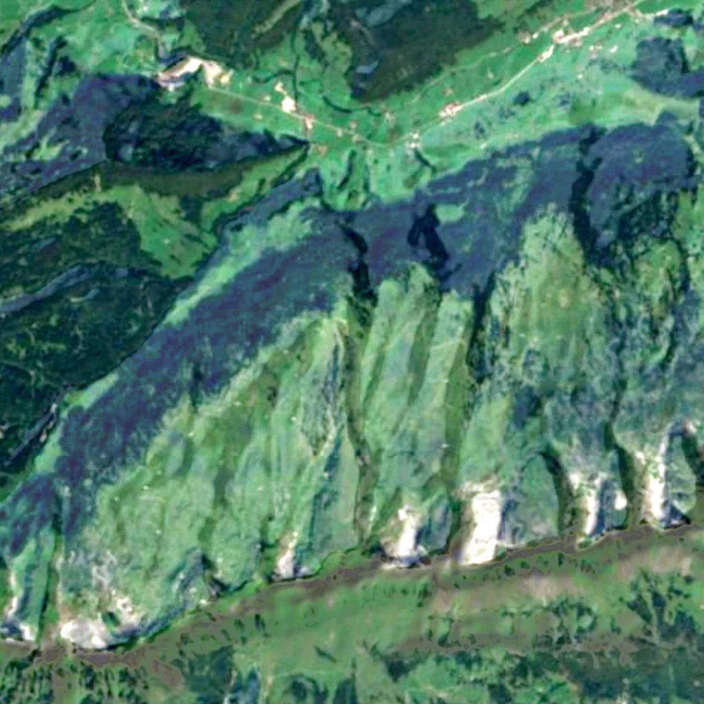 The ground above Wildenmannlisloch (Paleolithic living cave) (Sentinel-2)