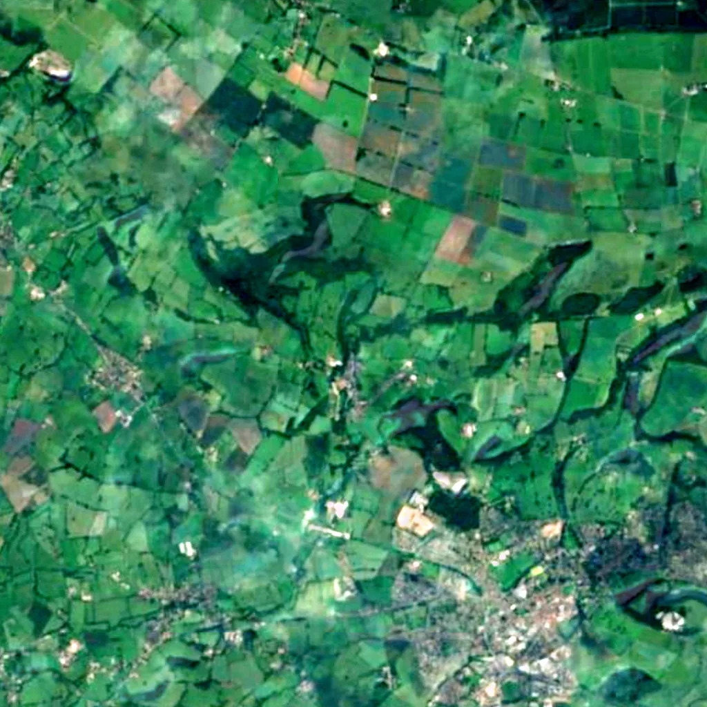 The ground above Wookey Hole Caves (Sentinel-2)