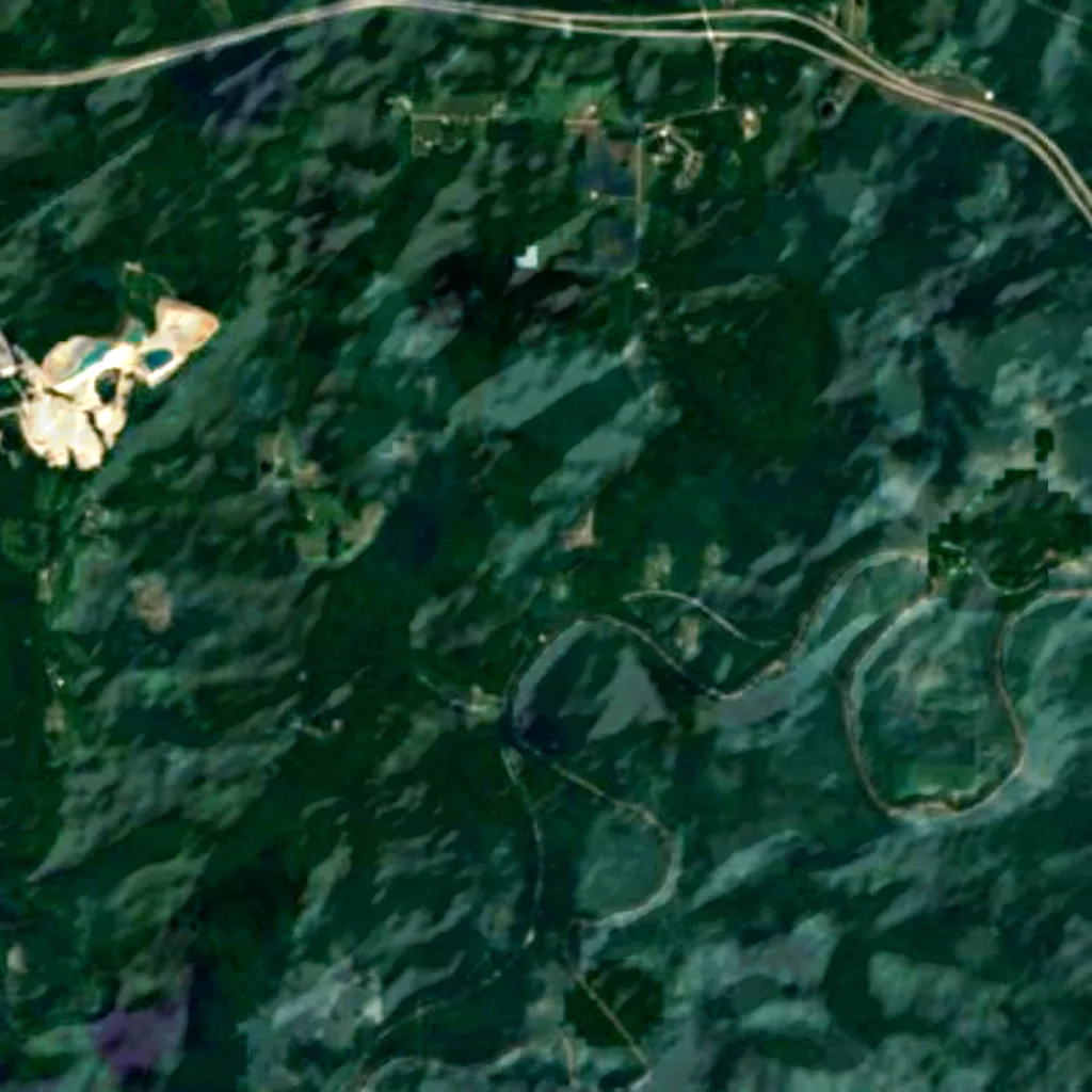 The ground above Wyandotte Caves (Sentinel-2)