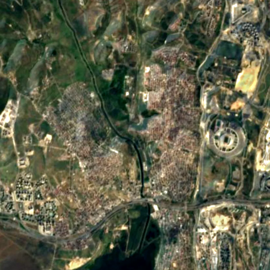 The ground above Yarımburgaz Cave (Sentinel-2)